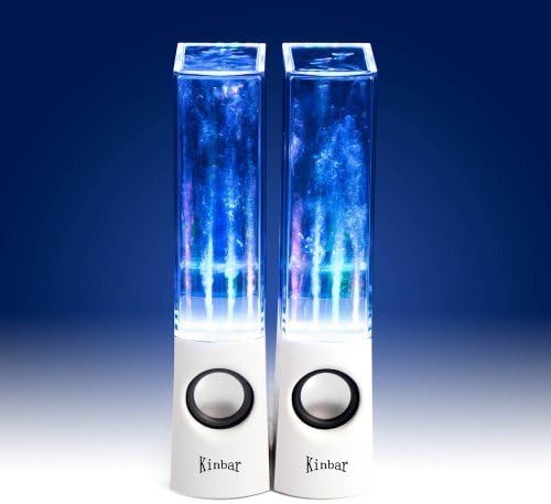 Kinbar®led Music Dancing Water Fountain Speaker Water Dancing Led Music Speakers Music Speaker/loudspeaker Box(white)