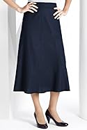  Linen Blend Wide Waistband Panelled Skirt