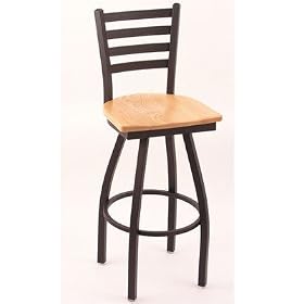 Click here to buy 25 Ladderback Counter Stool with Wood Seat Frame Finish: Black Wrinkle, Seat Finish:... by Holland Bar Stool.