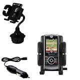 Motorola ROKR Z6TV Auto Cup Holder with Car Charger - Uses Gomadic TipExchange