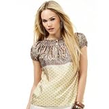BCBGMAXAZRIA Paisley Dot Silk Top at BCBG MAX AZRIA