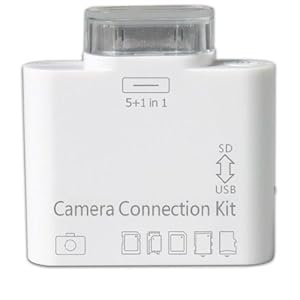 5 In 1 Ipad, iPad2 and New iPad Camera Connection Kit USB port and SD(HC), MS DUO, MMC, M2, T-FLASH (TF) Card Adapter (OS support 3.2 to 4.2.1)