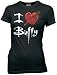 Buffy the Vampire Slayer I Heart Love Buffy Black Juniors T-shirt Tee