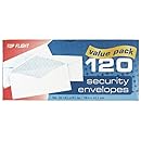 Top Flight Boxed Number 10 Security Envelopes, 4.125 x 9.5 Inches, White with Security Lining, 120 Envelopes per Box (6900812)