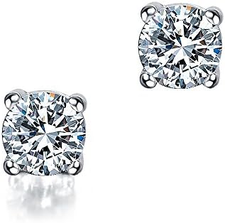 925 Sterling Silver Stud Earrings white gold plated
