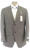 Michael Kors Mens 2 Button Flat Front Taupe Pinstripe Wool Suit