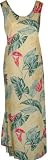 Long Tank Dress - Trumpet Flower A-Shape 18 Side Slits Hawaiian Aloha Slip Dress