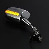 Chrome Motorcycle Sport Bike Racing Mirror with LED Turn Signals For Suzuki 1998-2006 Katana GSX 600 750 / 1992-2005 GSXR 600 750 1000 / 1999-2008 1300 Hayabusa / 2003-2007 SV 1000S 650S