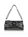 Luana Hares Croco - Black Stamped Patent Leather Baguette Bag