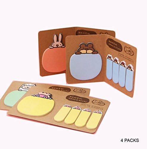 Creative Cute Animal Memo Sticky Note Self-Stick Note Post-it Note( 4 Pack, 100 Sheets/ Pack)