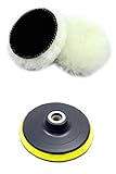 (Aideaz) 研磨 仕上げ 羊毛 ウール バフ マジック 式 セット 選べる パット 有無 ポリッシャー グラインダー に (80mm 2個 パット付)