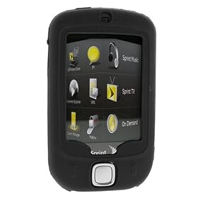 HTC Touch P3450 Smartphone Accessory Bundle Kit - Black Flexible Soft Silicone Skin Case + Premium Clear Reusable LCD Screen & Body Protector with Lint Cleaning Cloth By Ikross