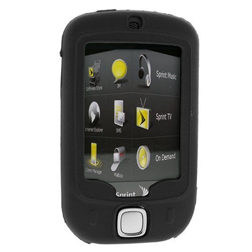 HTC Touch P3450 Smartphone Accessory Bundle Kit - Black Flexible Soft Silicone Skin Case + Premium Clear Reusable LCD Screen & Body Protector with Lint Cleaning Cloth By Ikross