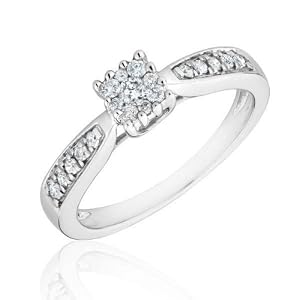 Square Cluster Ring 1/4ctw - Size 7