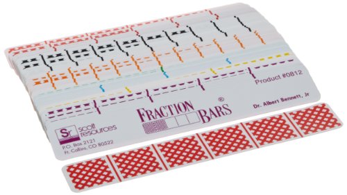 American Educational SR-0812 Plastic Fraction Bar Cards (49-Piece Set)
