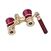HQRP Opera Glasses Burgundy with Gold Trim w/ Built-In Extendable Handle in HQRP Gift Box