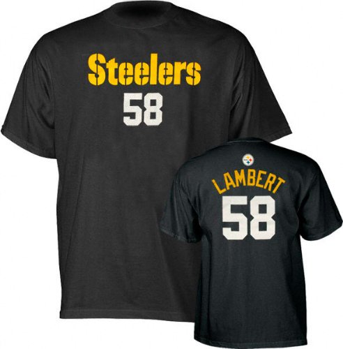 Jack Lambert Black Reebok Name and Number Pittsburgh Steelers T-Shirt - Small