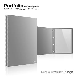 elago portfolio for professional artists (Holds letter size-8 1/2 by 11inches / A4 size-8.27 x 11.69 inches), satin aluminum finish (Silver)