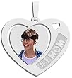 Custom Photo Pendant Sterling Silver Heart with #1 MOM Etched Photo Pendant Picture Charm Created From Your Favorite Photo