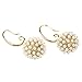 Tagoo Girl's Alloy Luxury Aound Style Yellow Gold Pearl Earrings