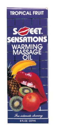 Sweet Sensation Warming Massage Oil 8 oz Tropical Fruit