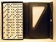 Double Six Jumbo Dominoes-(8.5" x 5") Set of 28-Black Case/Ivory Tiles