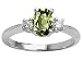 1.10 cts Genuine Oval Green Sapphire and Diamond Engagement Ring - 14kt White or Yellow Gold