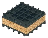 Mason NK2X2 Neoprene Waffle and Cork Sandwich Vibration Isolation Pad, 2" Length x 2" Width x 1" Thick