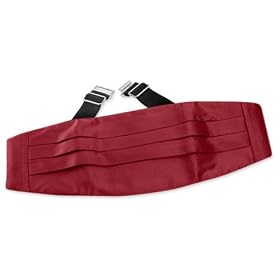 Maroon by Elite Solid maroon silk cummerbunds