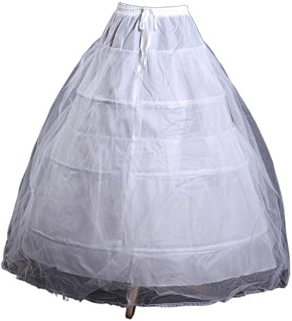 3 Bone Full Hoop Elastic Bridal Crinoline Petticoat Skirt Slip White
