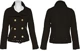 DOLLHOUSE Tweed Double Breasted Jacket W/ Gold Zippers [75327B-59], Black