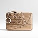 Coach Metallic Leather Medium Skinny Business Coin Case Bag with Key Chain 43298 Gold