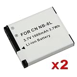 2 x Replacement NB-8L Compatible Li-ion Battery for Canon PowerShot A3000 / A3100