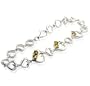 Genuine Citrine and Linked Hearts Sterling Silver Bracelet 7"