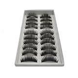 10 Pair Long Black False Eyelashes Eye Lashes Makeup