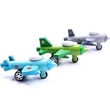 KINGMAK Bewegliches Flugzeug aus Holz Spielzeug Flugzeug Serie Set(12 piece) -