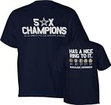 Dallas Cowboys 5-Time Super Bowl Champions Nice Ring T-shirt (Navy) M