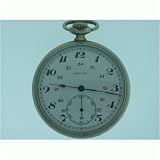 Vintage/Antique watch: Pre-Owned Man's Zenith Pocket Watch White Enamel 24-Hour Dial Stainless Steel 1920's