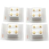 4 24K Gold Earrings Plated Ball Stud Piercing Jewelry