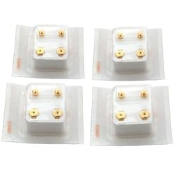 4 24K Gold Earrings Plated Ball Stud Piercing Jewelry
