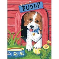 CUTE PUPPY PAINT BY NUMBER