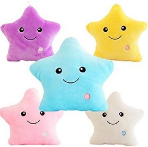 35cm*40cm Colorful Glowing Luminous LED Star Plush Pillow PP Cotoon Stuffed Toys by Luminous, Good Choice For Home Decoration, Relax and Gift, 5 Colors Available (White)