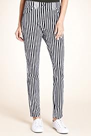 Stripe Print Panelled Jeggings