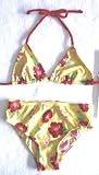 Girls 7-16 2-piece Swimwear Triangle Top Bikini Yellow/Red Floral