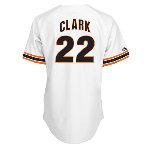 MLB Will Clark San Francisco Giants 1982 Cooperstown Adult Short Sleeve Synthetic Replica Jersey (White, Large)