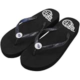 NFL Tennessee Titans Womens Wedge Flip Flops - Black (5/6)