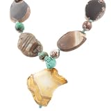 Sterling Silver Agate and Turquoise Necklace, 24.5