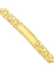 14 Karat Yellow Gold 12mm Nugget ID Bracelet - 8 Inch