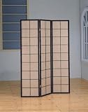 Fabric Folding Divider Room Screen in Cappuccino Finish By Coaster Furniture