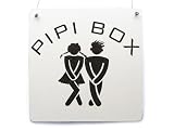 Produkt-Bild: XL Vintage Shabby Deko Schild T&uuml;rschild PIPI BOX f&uuml;r WC Toilette Lounge Chic